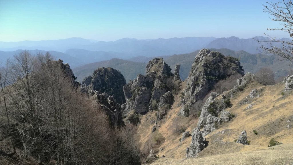 Prime guglie che caratterizzano l'aspetto dolomitico della zona